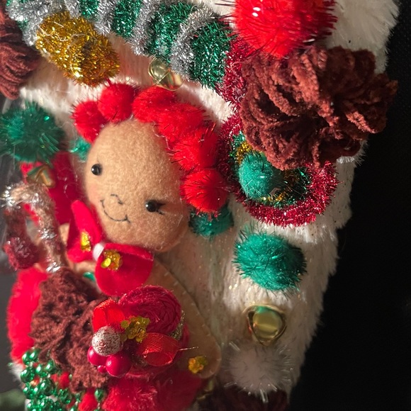 KEEPSAKE (Handcrafted) Luxury One-Of-A-Kind Christmas Stocking (Gingerbread) - Picture 5 of 6